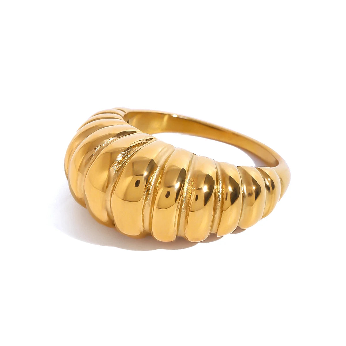 Gold Plated 316L Stainless Steel Trendy Rings