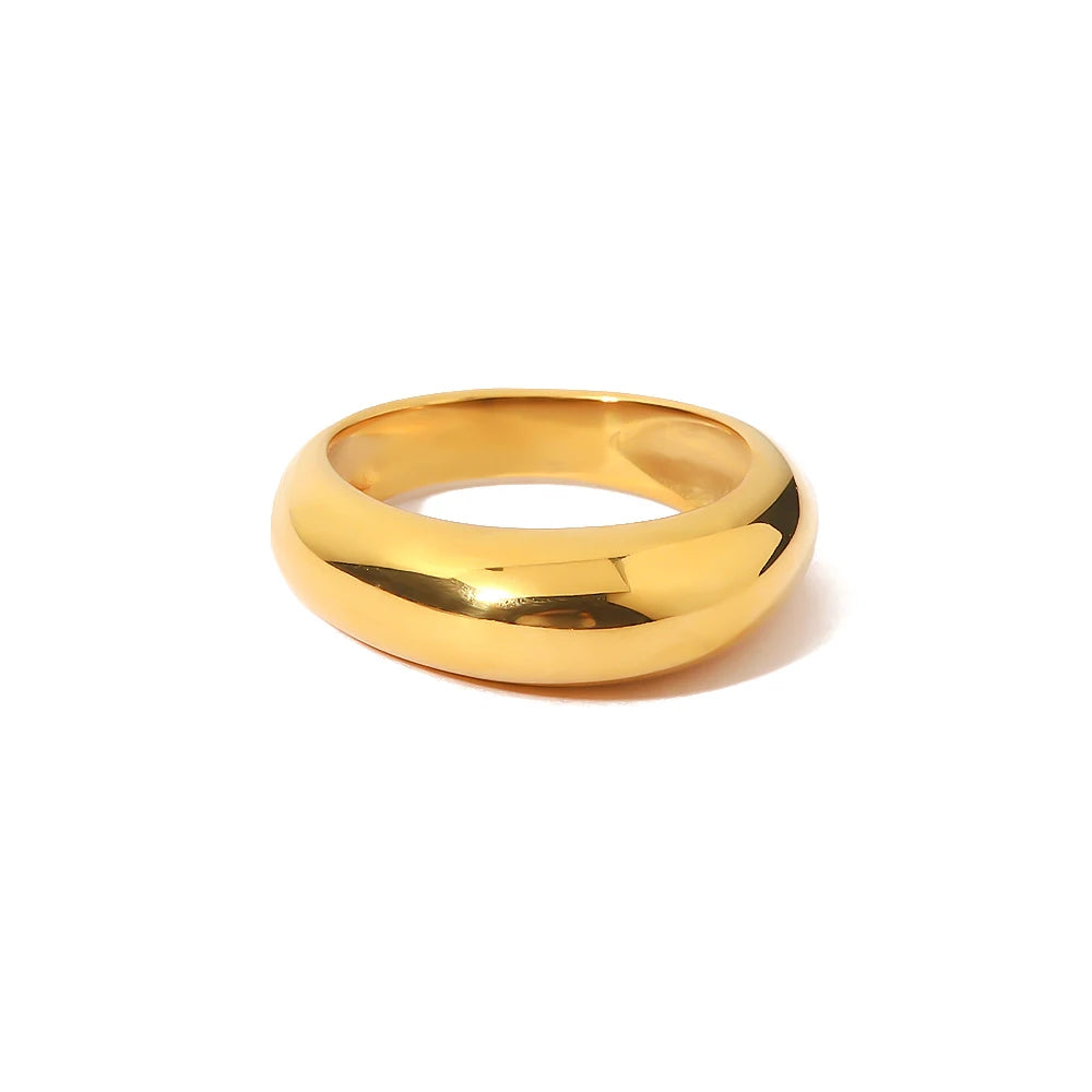 Gold Plated 316L Stainless Steel Trendy Rings