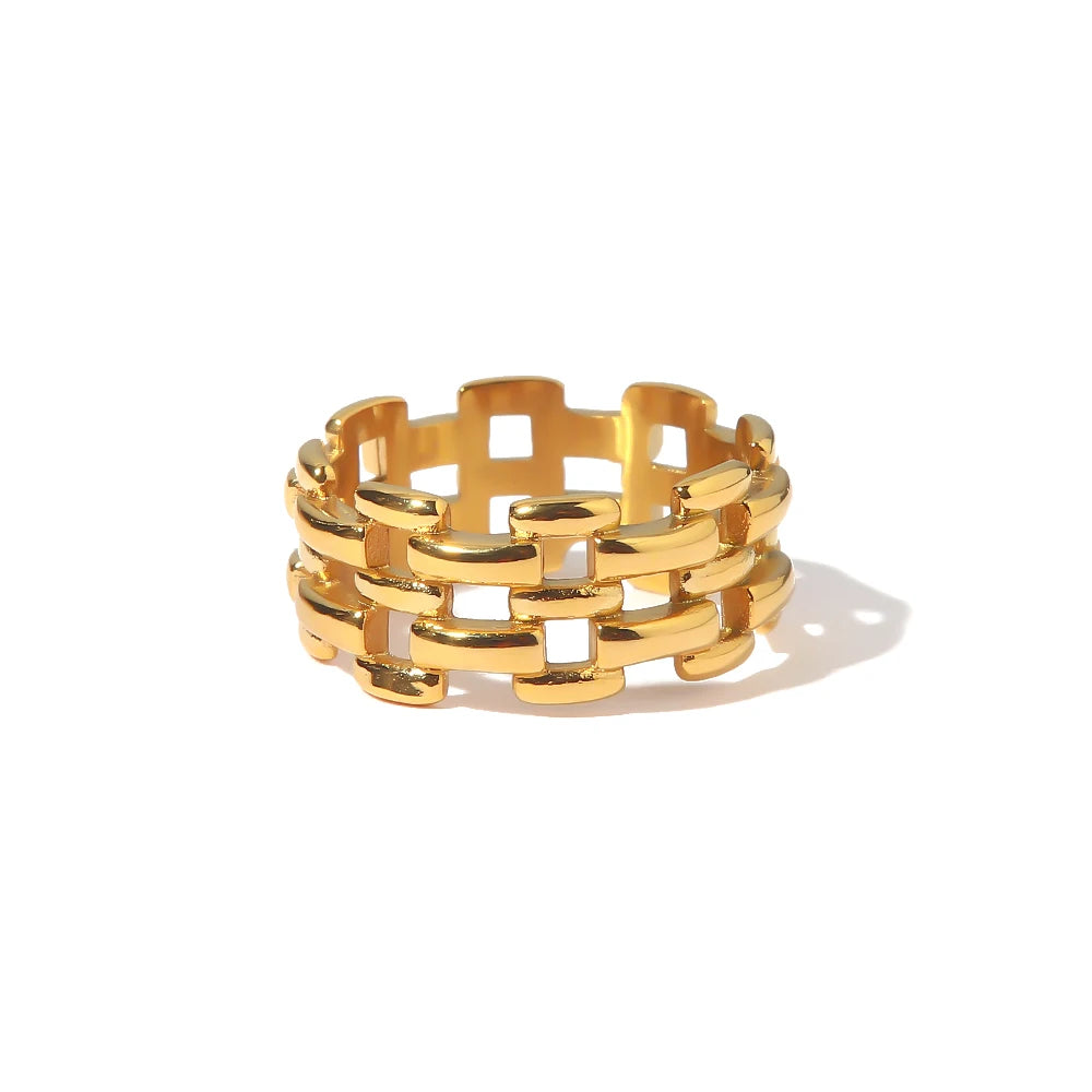 Gold Plated 316L Stainless Steel Trendy Rings