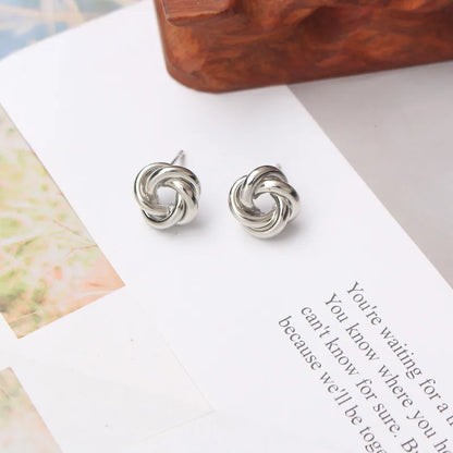 Small Metal Stud Earrings For Women Gold & Silver Colored