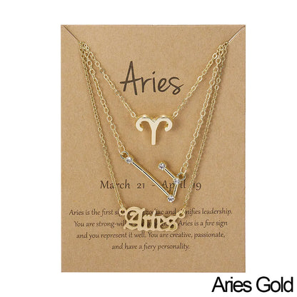 12 Constellation Zodiac Necklace