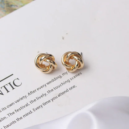 Small Metal Stud Earrings For Women Gold & Silver Colored