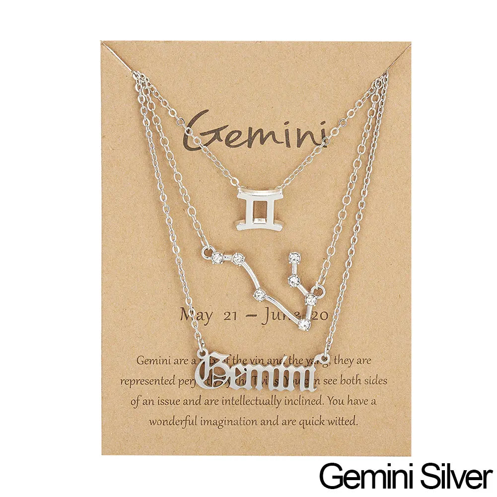 12 Constellation Zodiac Necklace