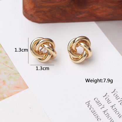 Small Metal Stud Earrings For Women Gold & Silver Colored