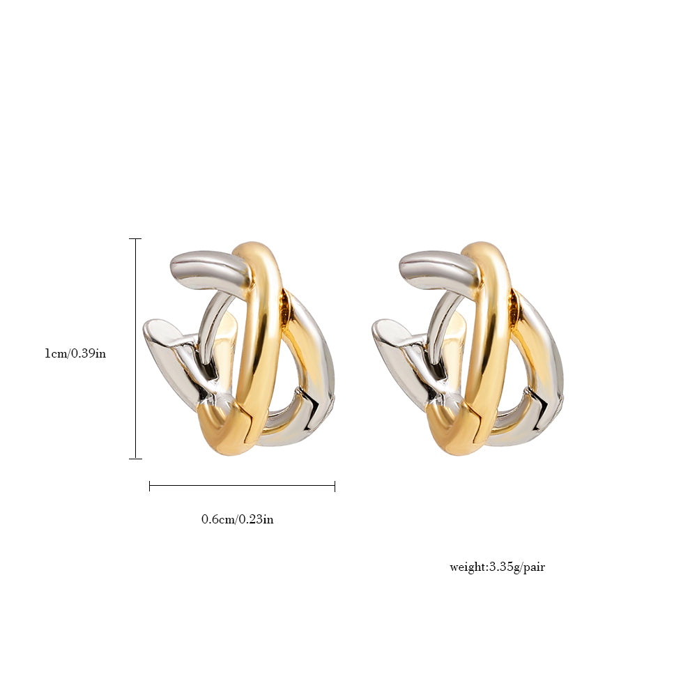 New Gold&Silver Plated Geometric Circle Hoop Earrings For Women