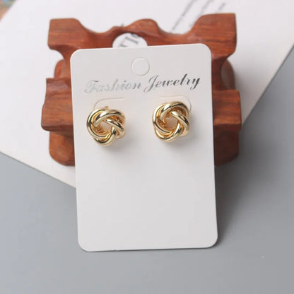 Small Metal Stud Earrings For Women Gold & Silver Colored