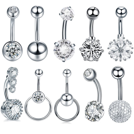 1Pc Surgical Steel Belly Button Ring