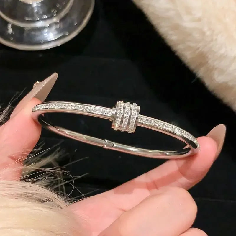 Silver Color Bangles Bracelet For Women