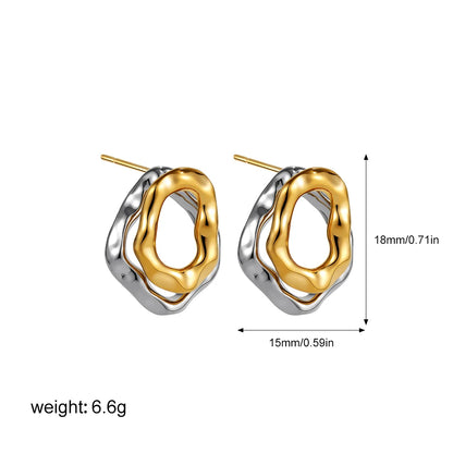 New Gold&Silver Plated Geometric Circle Hoop Earrings For Women