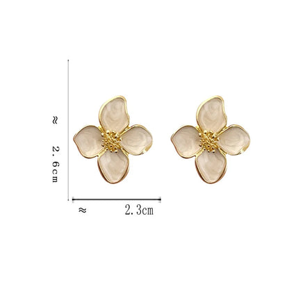 Dropped Glaze Flower Stud Earrings for Women