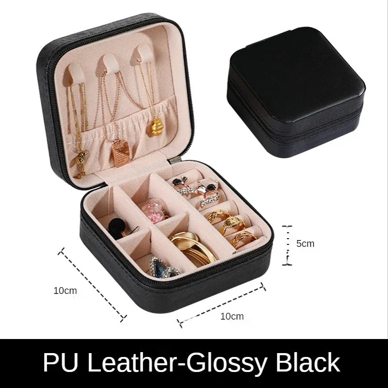 Jewelry Organizer Display Travel Jewelry Case Boxes Portable Jewelry Box Leather Storage