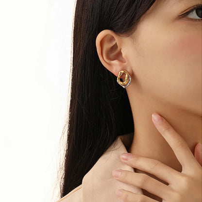 New Gold&Silver Plated Geometric Circle Hoop Earrings For Women