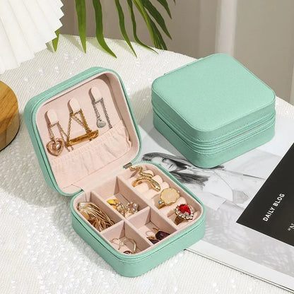 Jewelry Organizer Display Travel Jewelry Case Boxes Portable Jewelry Box Leather Storage