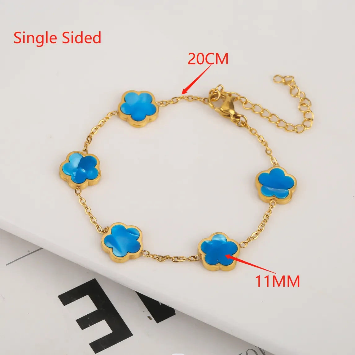 New Designed Gold Plated Stainless Steel 316 Flower Bracelet With Five Leaf Petals  
Women's Luxury Fashion