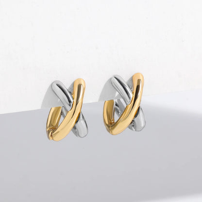 New Gold&Silver Plated Geometric Circle Hoop Earrings For Women