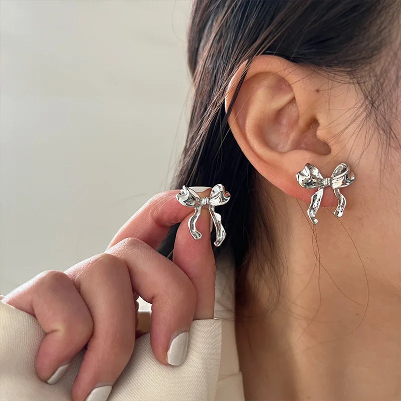 Bow Knot Earrings Women's Simple Elegant Jewelry