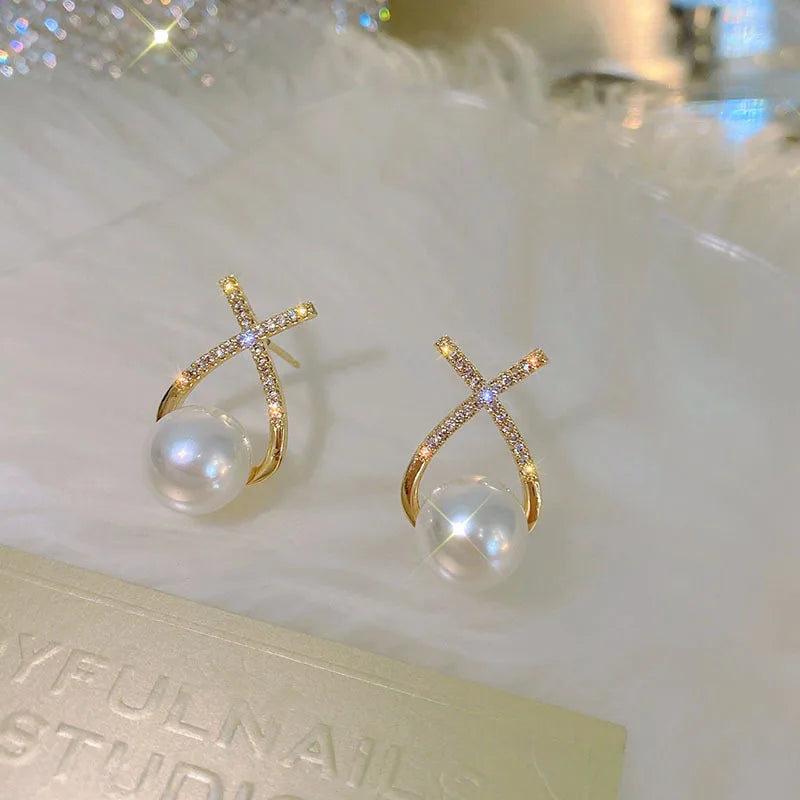 New Trend Minimalist Pearl Long Earrings