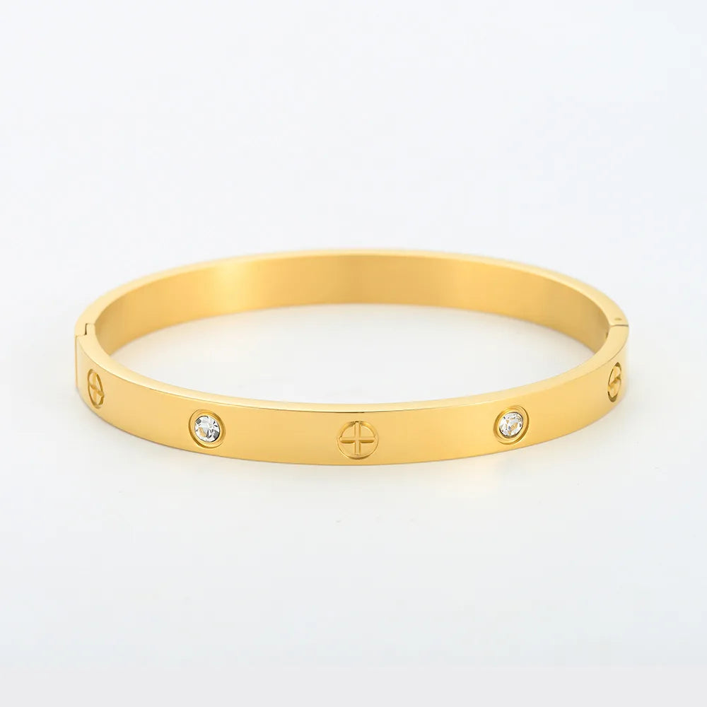 New Designed Stainless Steel And Zircon Bangle For Woman