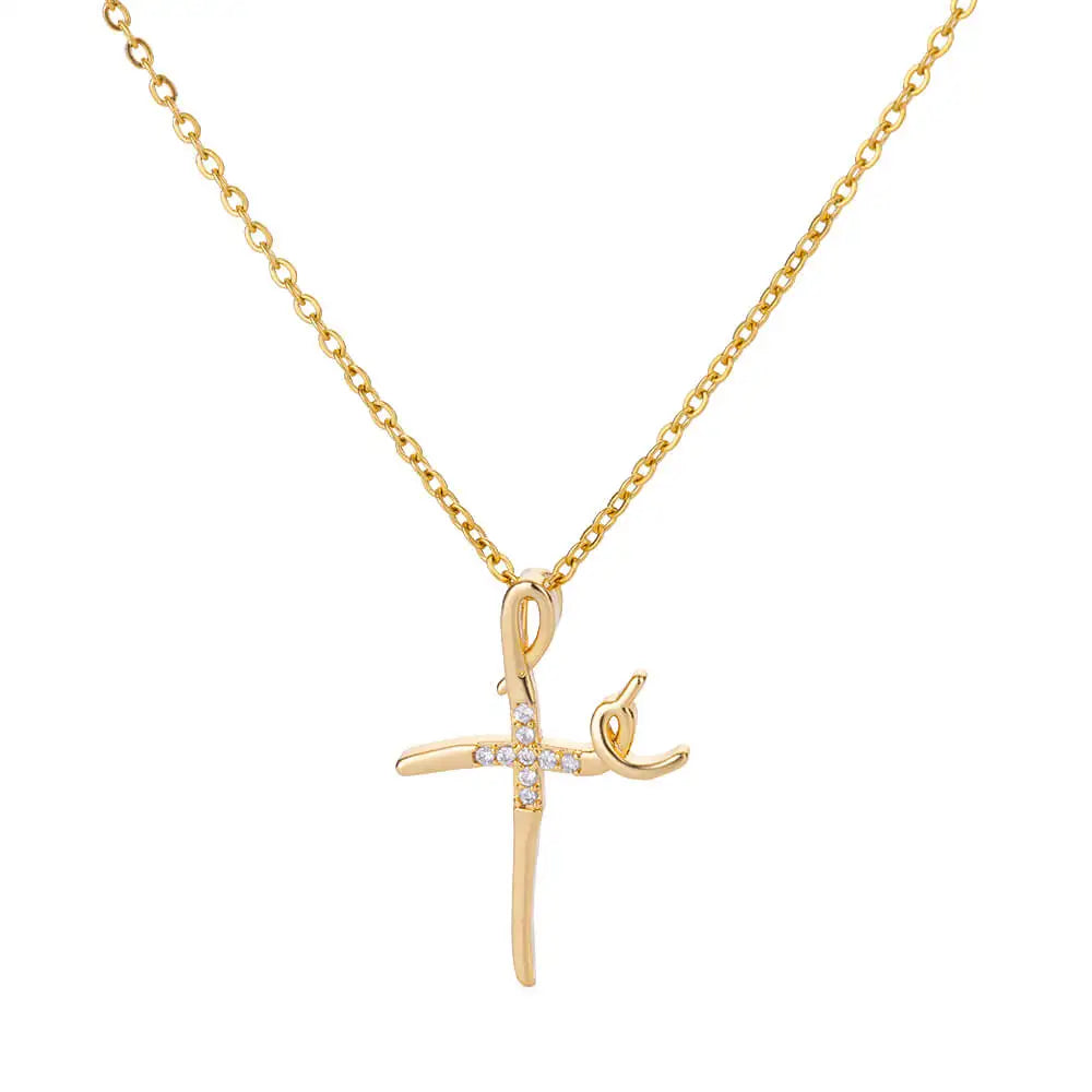 Zircon Cross Necklace For Women