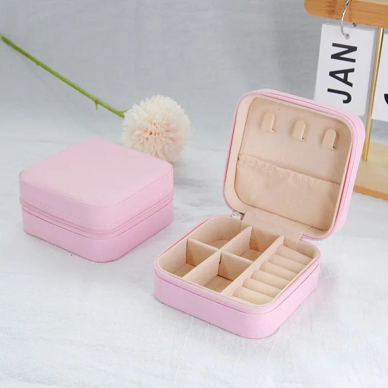 Jewelry Organizer Display Travel Jewelry Case Boxes Portable Jewelry Box Leather Storage