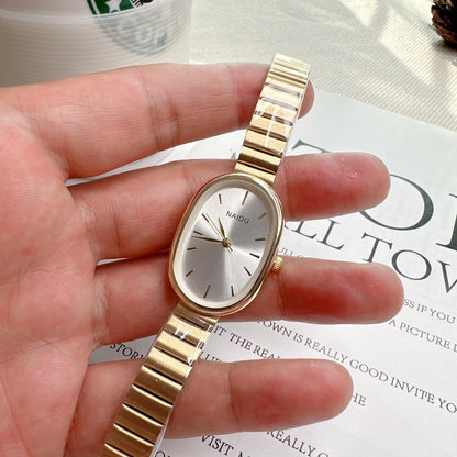 Women Stainless Steel Oval Quartz Watch