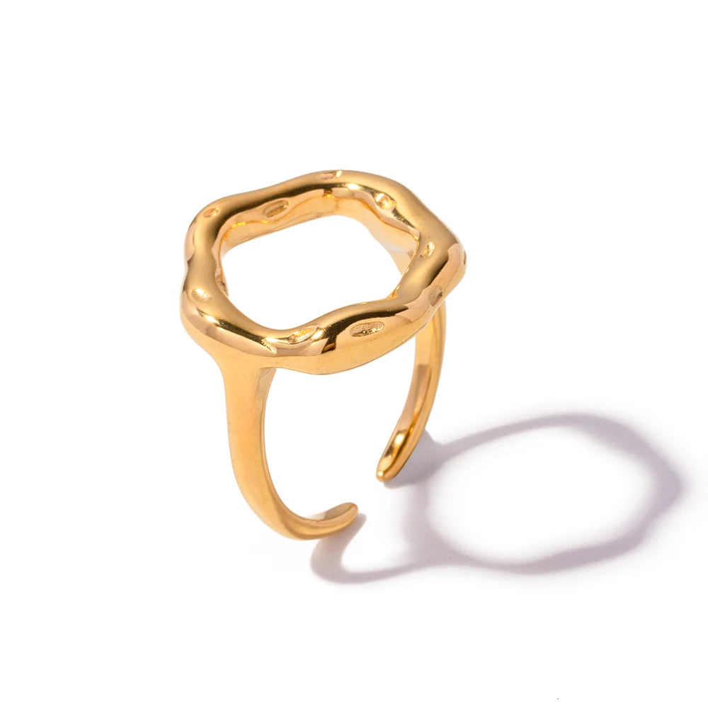 Gold Plated 316L Stainless Steel Trendy Rings