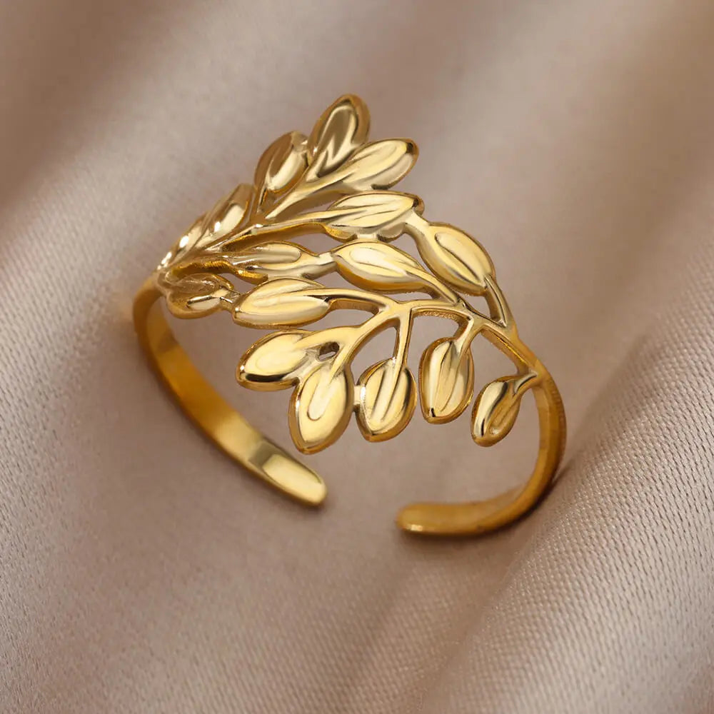 Stainless Steel Trendy Gold Color Ring For Women