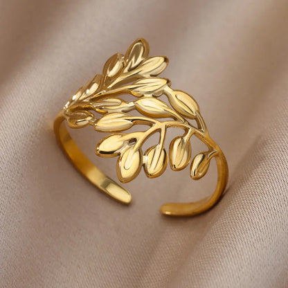 Stainless Steel Trendy Gold Color Ring For Women