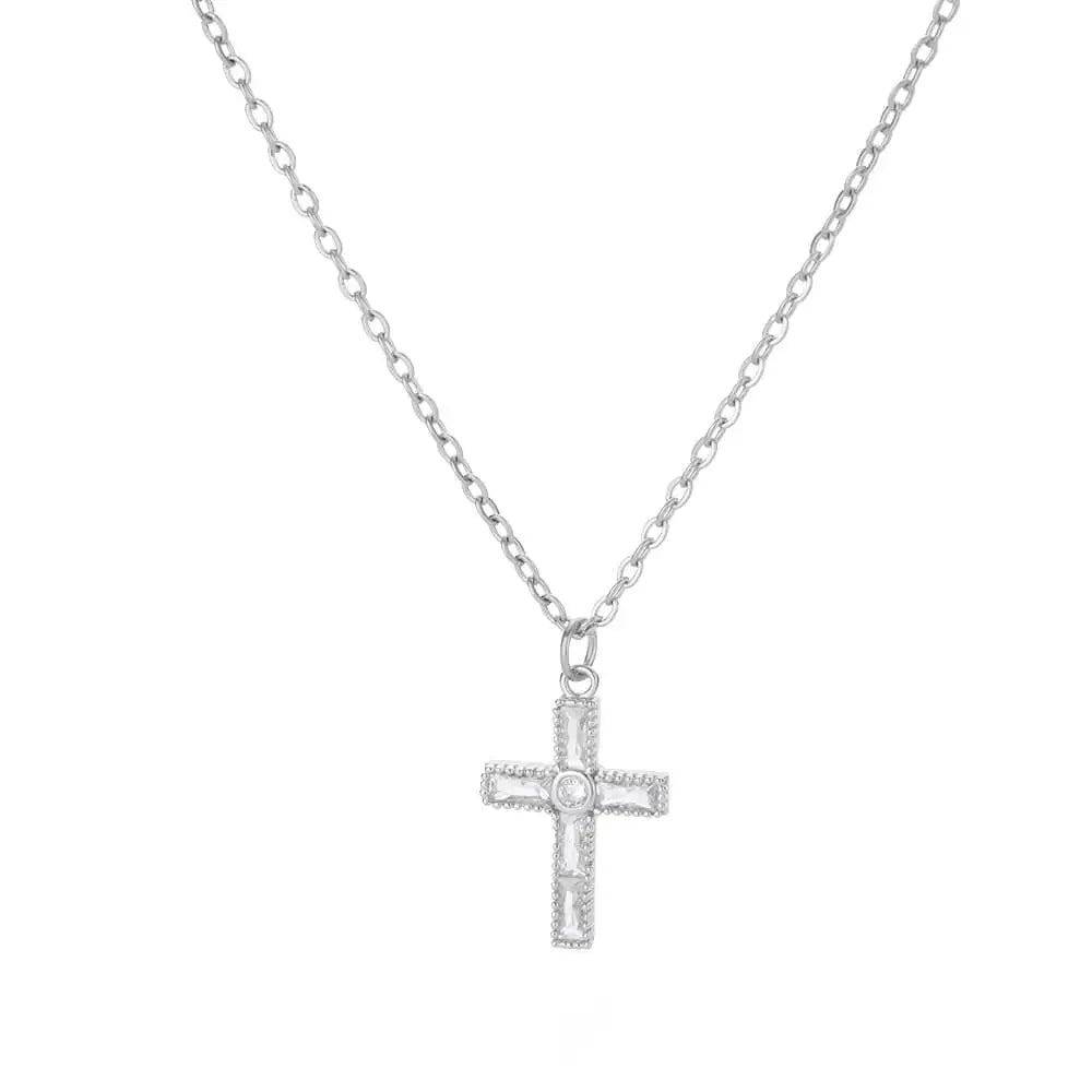 Zircon Cross Necklace For Women