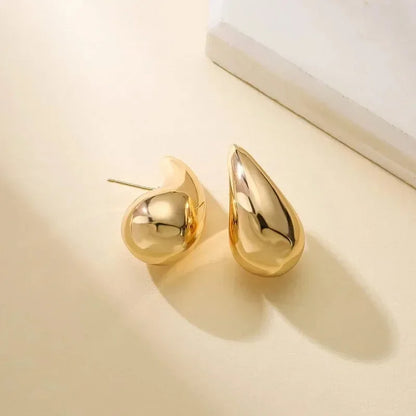 Chunky Drop Earrings For Women Gold Plated Stainless Steel