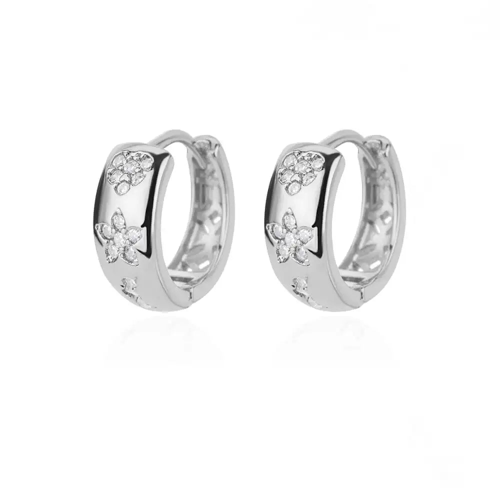 Stainless Steel Star Hoop Earrings For Women