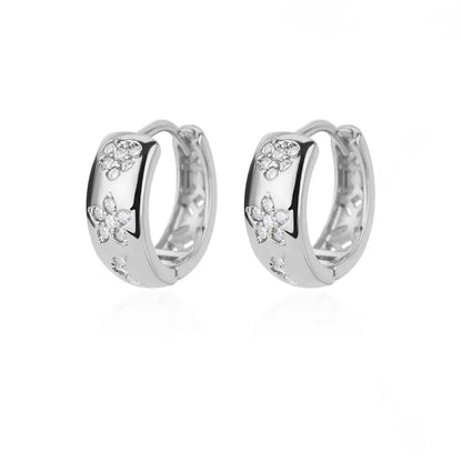 Stainless Steel Star Hoop Earrings For Women