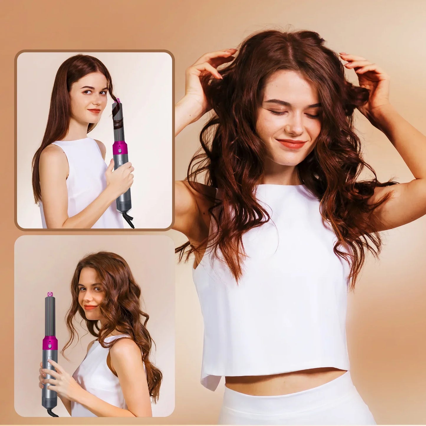 5 in 1 Hair Dryer Hot Comb Set Professional Curling Iron Hair Straightener Styling Tool