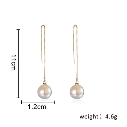 New Trend Minimalist Pearl Long Earrings