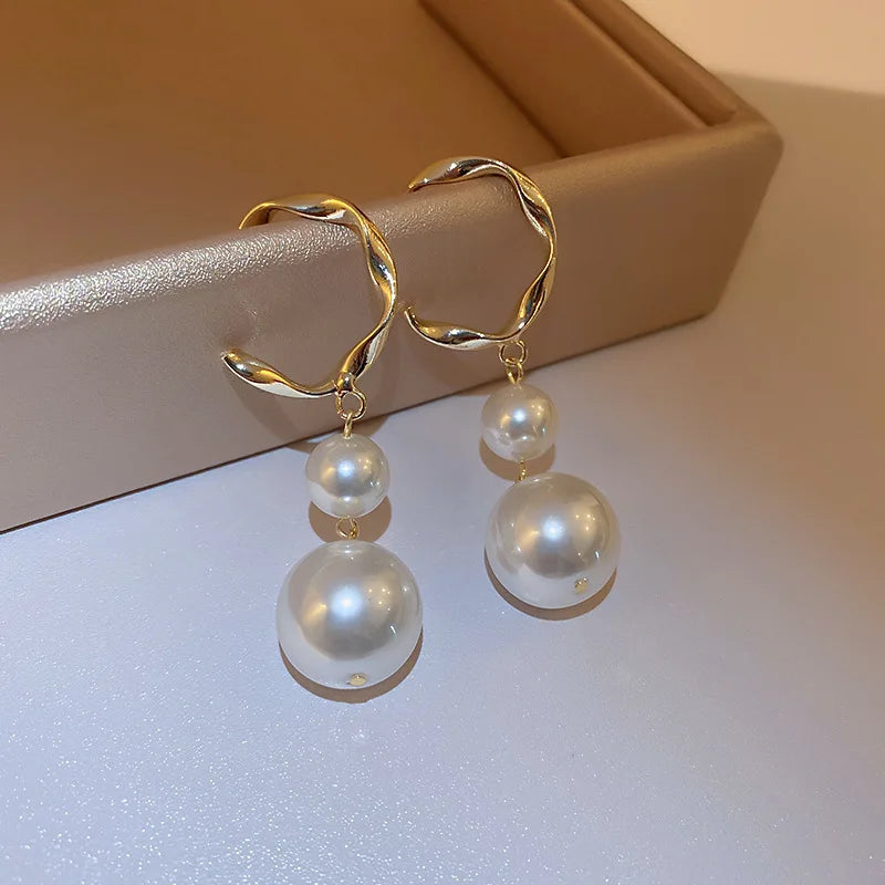 New Trend Minimalist Pearl Long Earrings