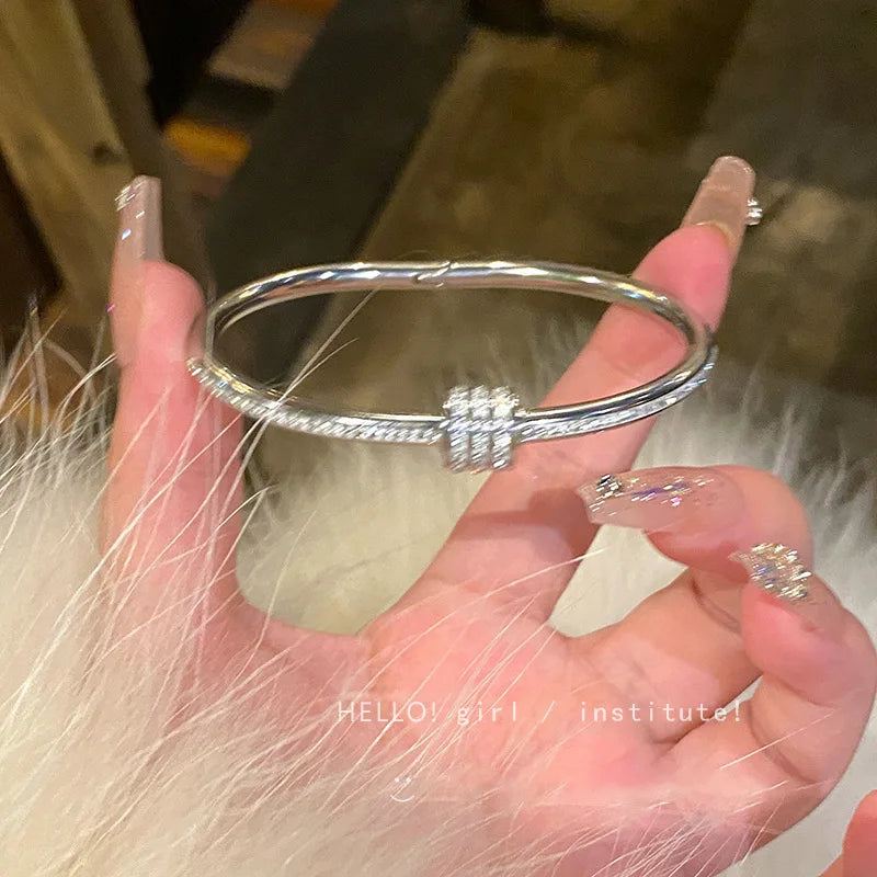 Silver Color Bangles Bracelet For Women