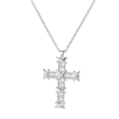 Zircon Cross Necklace For Women