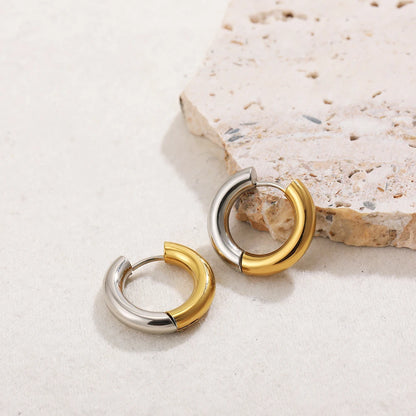 New Gold&Silver Plated Geometric Circle Hoop Earrings For Women