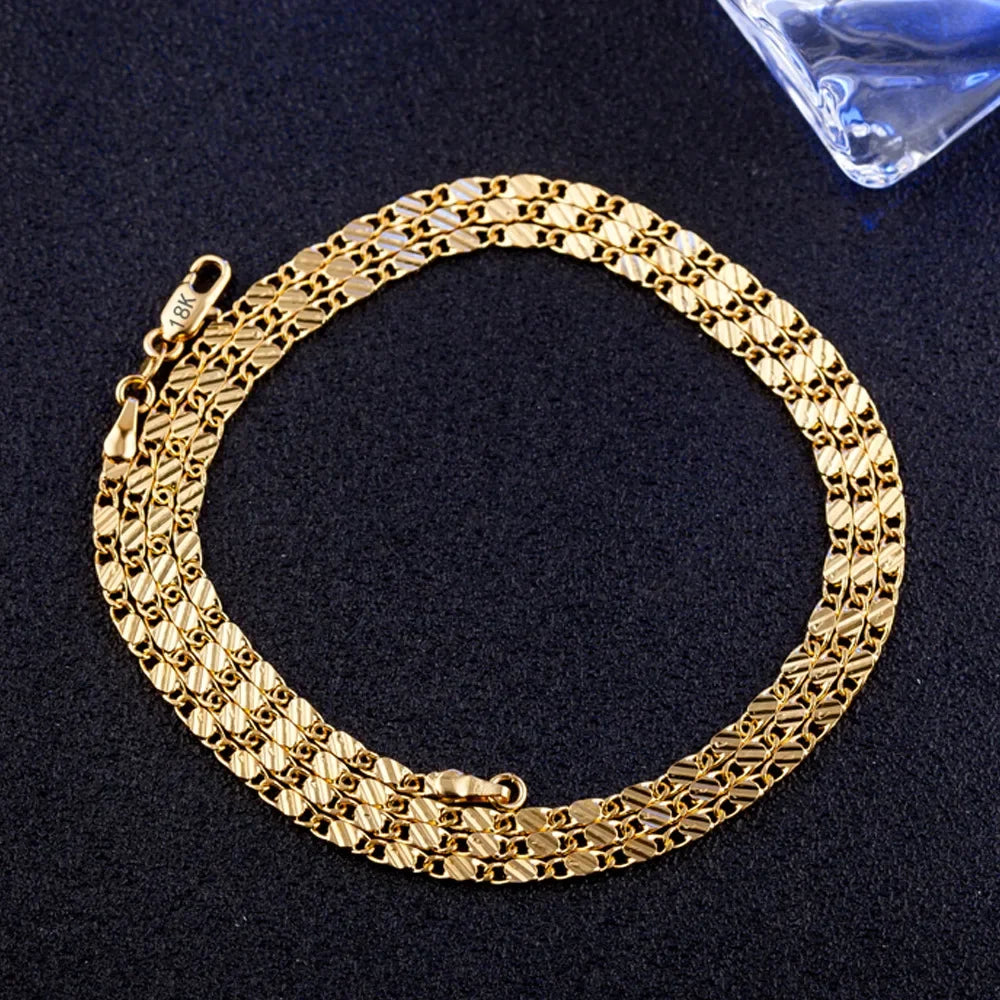 Gold/Silver Chain Necklace For Women&Men