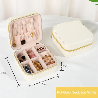 Jewelry Organizer Display Travel Jewelry Case Boxes Portable Jewelry Box Leather Storage