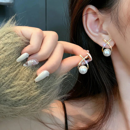 New Trend Minimalist Pearl Long Earrings