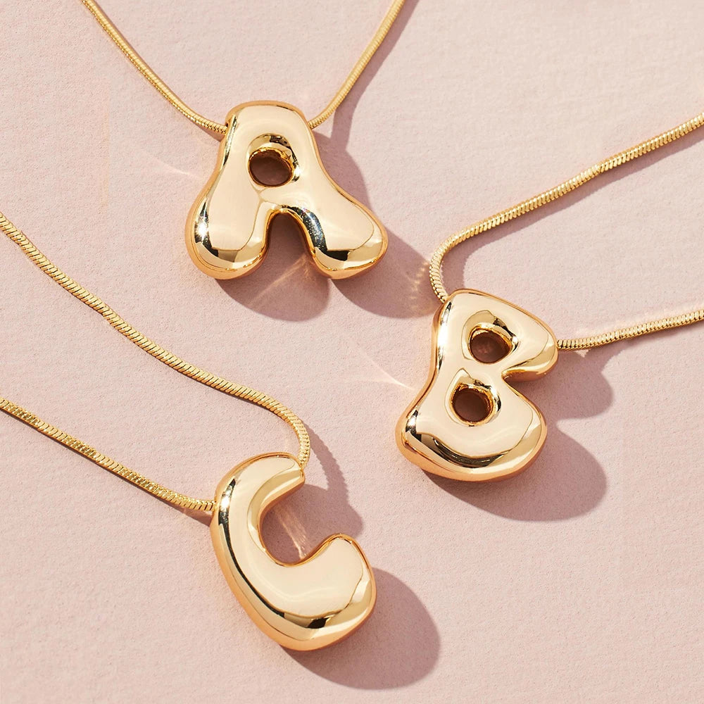 Golden Color Stainless Steel letters Necklace For Women&Girls