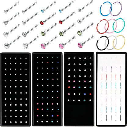 Crystal Stainless Steel Nose Stud Piercing For Women