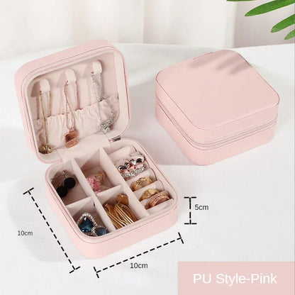 Jewelry Organizer Display Travel Jewelry Case Boxes Portable Jewelry Box Leather Storage