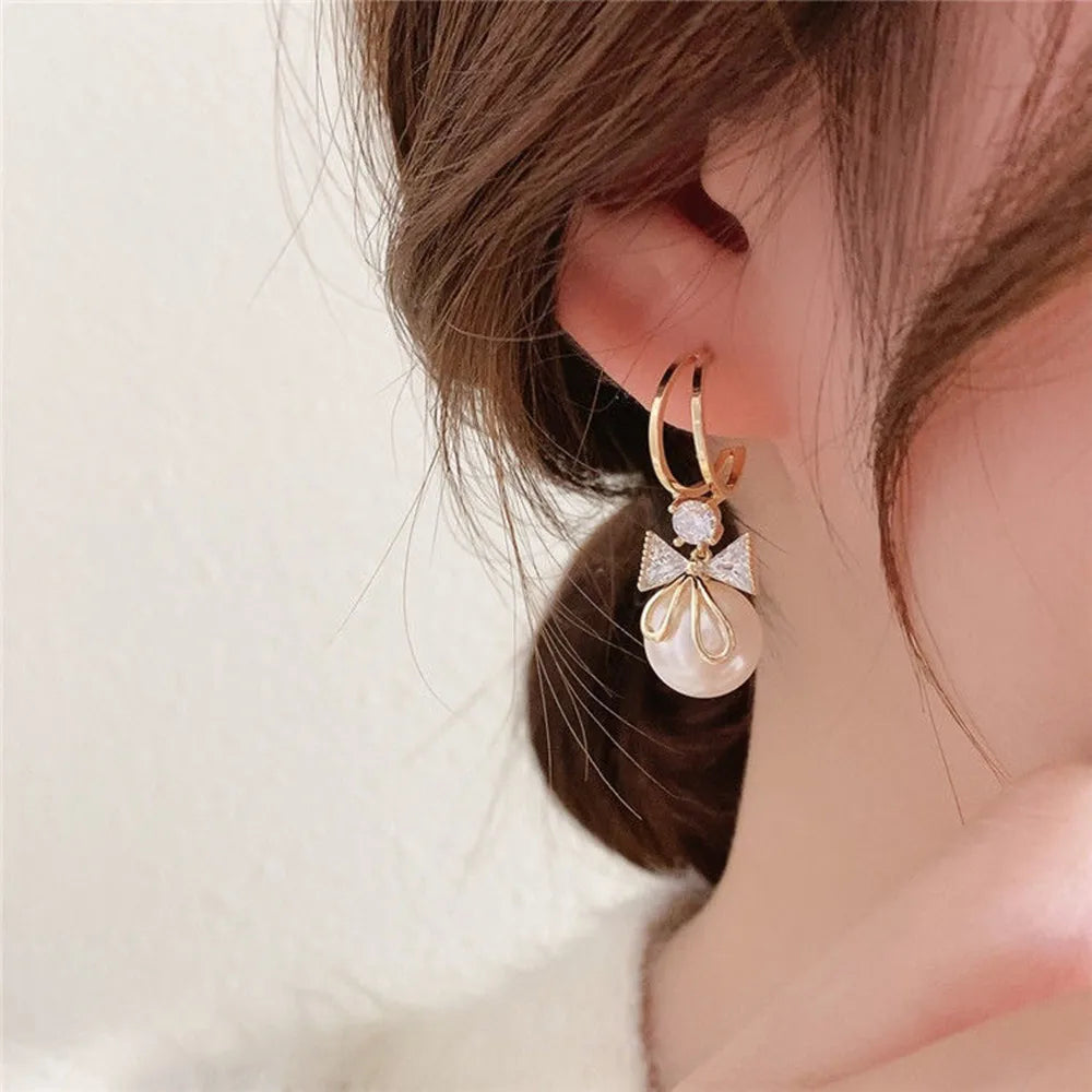 New Trend Minimalist Pearl Long Earrings