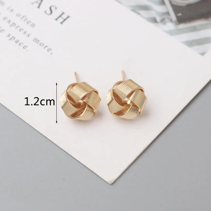 Small Metal Stud Earrings For Women Gold & Silver Colored