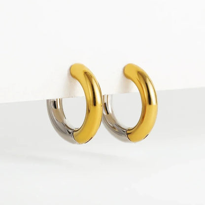 New Gold&Silver Plated Geometric Circle Hoop Earrings For Women