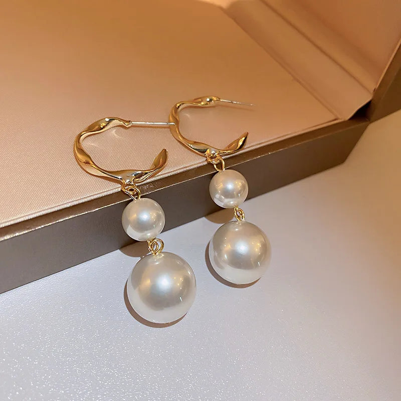 New Trend Minimalist Pearl Long Earrings