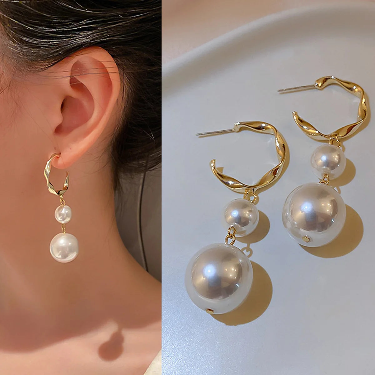 New Trend Minimalist Pearl Long Earrings