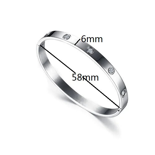 New Designed Stainless Steel And Zircon Bangle For Woman